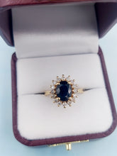 Load image into Gallery viewer, Sapphire &amp; Diamond Ring - 14K Yellow Gold - Estate