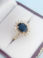 Load image into Gallery viewer, Sapphire &amp; Diamond Ring - 14K Yellow Gold - Estate