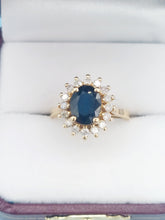 Load image into Gallery viewer, Sapphire &amp; Diamond Ring - 14K Yellow Gold - Estate