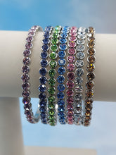 Load image into Gallery viewer, Silver with Rhinestone Flexible &amp; Stackable Bangle Bracelet