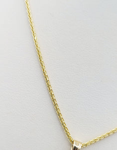 Polished Cross on Wheat Chain - 14K Yellow Gold