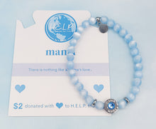 Load image into Gallery viewer, Blue Selenite &amp; Blue CZ MAMA Bracelet - TJazelle HELP Collection