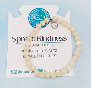 Spread Kindness Natural Selenite Stacker - TJazelle HELP Collection