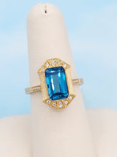 Load image into Gallery viewer, London Blue Topaz &amp; Diamond Ring - 14K Yellow Gold
