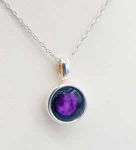 Pink Moon - Breast Cancer Necklace- Moon Glow