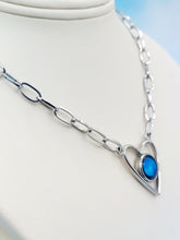 Load image into Gallery viewer, Atlas Moon Glow Necklace in Stainless Steel - Blue Moon