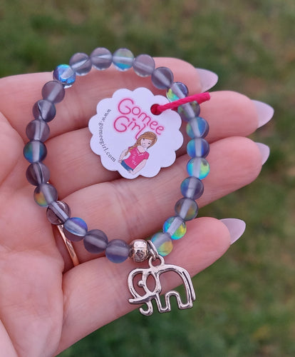 Children's Grey Elephant Stretch Bracelet