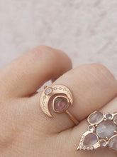 Load image into Gallery viewer, Tourmaline Rose Gold Moon Ring - 14K Rose Gold - Sirciam