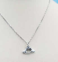 Load image into Gallery viewer, Heart Hands Pendant &amp; 16&quot; Chain