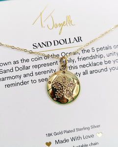 Gold Sanddollar Necklace - TJazelle