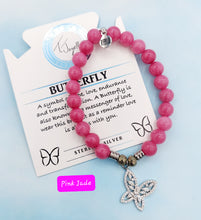 Load image into Gallery viewer, "Butterfly CZ" Silver Charm Bracelet - TJazelle