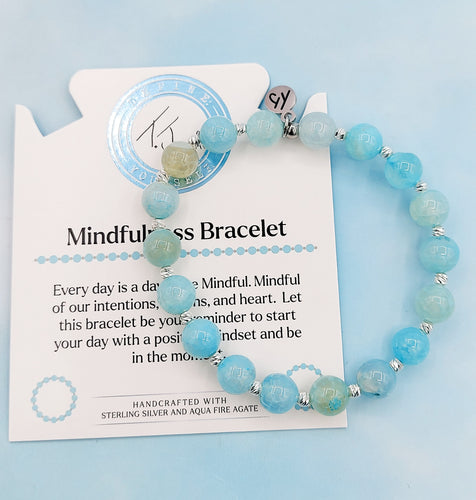 Aqua Fire Agate Mindfulness Bracelet - TJazelle