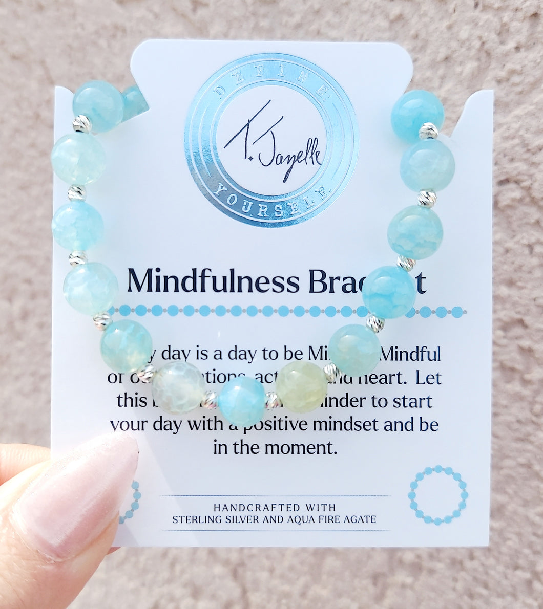 Aqua Fire Agate Mindfulness Bracelet - TJazelle