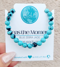 Load image into Gallery viewer, Seas The Moment Blue Zebra Jade Stacker - TJazelle HELP Collection