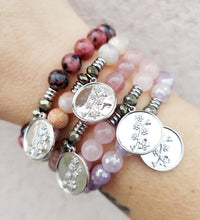 Load image into Gallery viewer, Cherry Blossom Silver Charm Bracelet - TJazelle