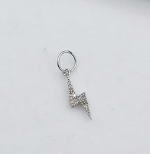 Load image into Gallery viewer, Diamond Lightening Bolt Charm - 14K White Gold