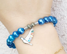 Load image into Gallery viewer, "Hummingbird" Silver Charm Bracelet - TJazelle