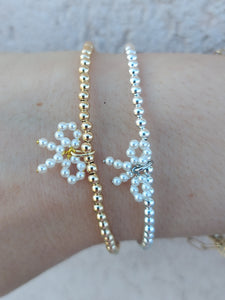 Pearl Bow Gold Filled Bracelet  - Our Whole Heart