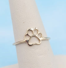 Load image into Gallery viewer, Paw Print Ring - 14K Yellow Gold