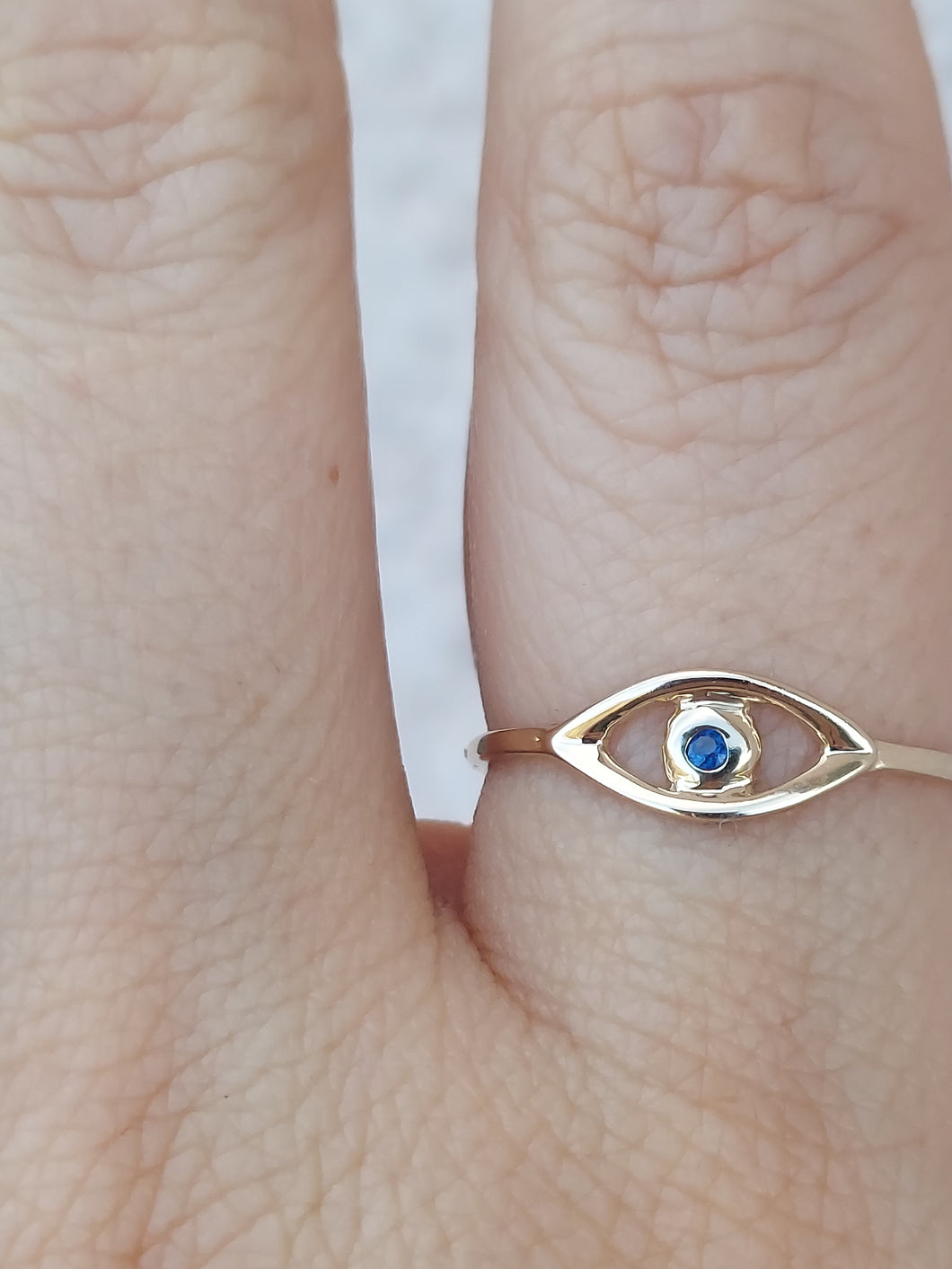 Evil Eye Ring - 14K Yellow Gold