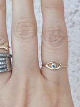 Load image into Gallery viewer, Evil Eye Ring - 14K Yellow Gold