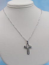 Load image into Gallery viewer, Open Cross &amp; 18&quot; Chain - Sterling Silver