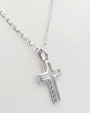 Load image into Gallery viewer, Open Cross &amp; 18&quot; Chain - Sterling Silver