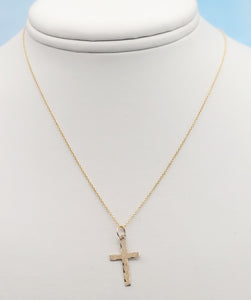 Petite Gold Cross on 16" Gold Chain