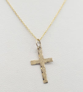 Petite Gold Cross on 16" Gold Chain