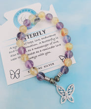Load image into Gallery viewer, "Butterfly CZ" Silver Charm Bracelet - TJazelle