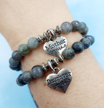 Load image into Gallery viewer, Mother &amp; Daughter Beaded Bracelet with Charm Set