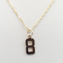 Load image into Gallery viewer, Number 8 On Singapore Chain - 14K Yellow Gold
