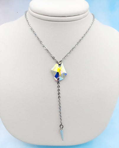 Crystal Y Drop Necklace - Stash