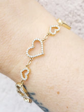 Load image into Gallery viewer, Diamond Heart Bracelet - 14K Yellow Gold