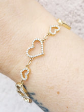 Load image into Gallery viewer, Diamond Heart Bracelet - 14K Yellow Gold