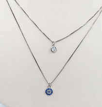Load image into Gallery viewer, Double Layer Eye Necklace - Sterling Silver
