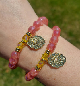 Floral Disc Stretch Bracelet - Marie's 2024 Stash Exclusive