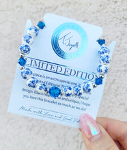 Load image into Gallery viewer, Marie's Blue &amp; Crystal Floral Moments Exclusive Bracelet - TJazelle