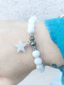 CZ Starfish Silver Charm Bracelet - TJazelle