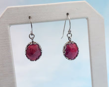 Load image into Gallery viewer, Ruby Dangle Earrings - Sterling Silver