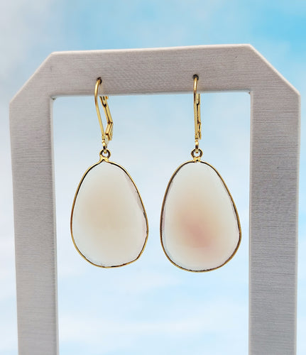 Natural Chalcedony Leverback Earrings