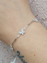 Load image into Gallery viewer, Butterfly CZ Bracelet - Sterling Silver