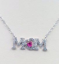 Load image into Gallery viewer, Silver MOM Necklace - Sterling Silver