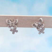 Load image into Gallery viewer, Butterfly CZ Post Stud Earring - Sterling Silver