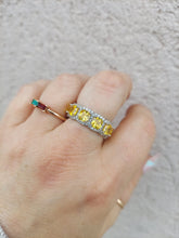 Load image into Gallery viewer, Yellow CZ Infinity Style Bling Ring - Sterling Silver