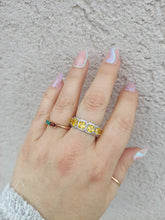 Load image into Gallery viewer, Yellow CZ Infinity Style Bling Ring - Sterling Silver