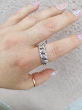 Load image into Gallery viewer, CZ Chain Link Infinity Ring - Sterling Silver