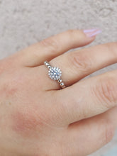 Load image into Gallery viewer, Clear CZ Beaded Ring - Sterling Silver