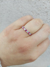 Load image into Gallery viewer, Ruby Red &amp; CZ Band - Sterling Silver