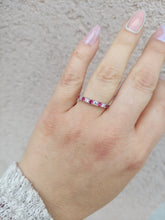Load image into Gallery viewer, Ruby Red &amp; CZ Band - Sterling Silver